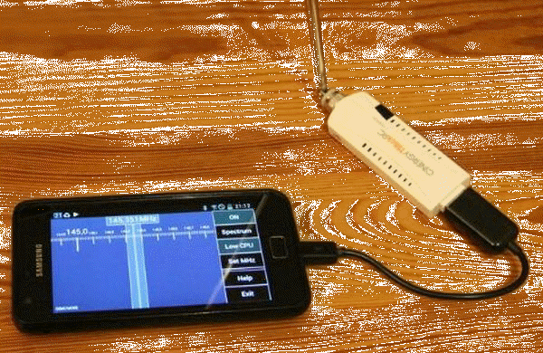 Smartphone wird ein SDR-Empfnger
